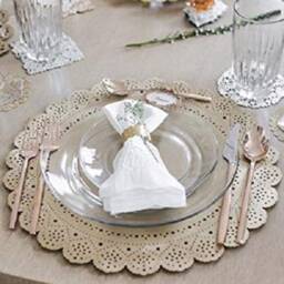 Gold Lace Dining Set Placemat, Coaster, Napkin Ring By Ariana Ost - thumbnail 2
