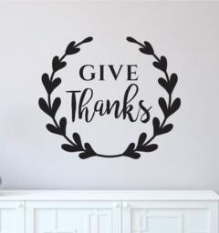 Fall Wall Decal/Thanksgiving Give Thanks Decor Sticker - thumbnail 1