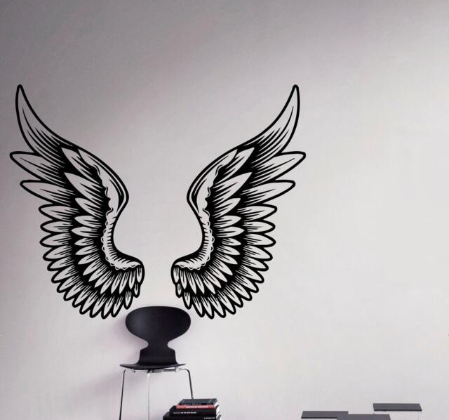 Angel Wings Wall Decal Beautiful Feathers Vinyl Sticker Home Decor Ideas Bedroom Interior Art 2(Aws - image 1
