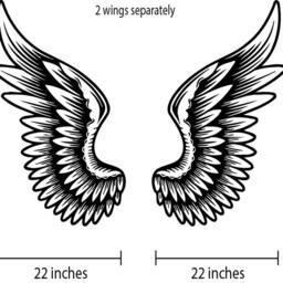 Angel Wings Wall Decal Beautiful Feathers Vinyl Sticker Home Decor Ideas Bedroom Interior Art 2(Aws - thumbnail 3
