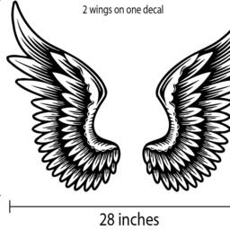 Angel Wings Wall Decal Beautiful Feathers Vinyl Sticker Home Decor Ideas Bedroom Interior Art 2(Aws - thumbnail 2