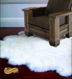 Plush Faux Fur Sheepskin Rug - Shaggy White Area Rug, Usa Handmade - thumbnail 1