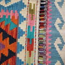 Multicolour Runner Rug, Handmade Artisan Afghan Turkish Scandinavian Navajo Bohemian Flatweave Wool Kilim Rug 197x81 cm - thumbnail 3