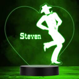Heart Cowboy Dancing Colour Changing Personalised Gift Led Lamp Night Light - Bedroom