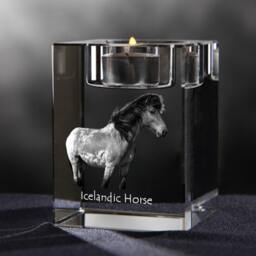 Icelandic Horse, Crystal Candlestick With Souvenir, Decoration, Limited Edition, Collection - thumbnail 3