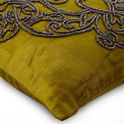 "Designer Chartreuse Green Throw Pillow For Bed 24""x24""/26""x26" - thumbnail 2