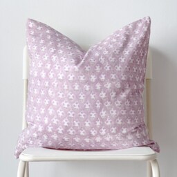Indian Block Print Pillow Cover Floral Batik, Boho Farmhouse Decor - thumbnail 2