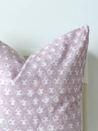 Indian Block Print Pillow Cover Floral Batik, Boho Farmhouse Decor - thumbnail 1
