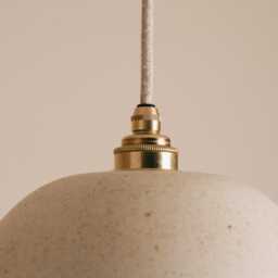 Speckled Cream Matt Small Dusk Ceramic Lamp Shade & Pendant Set - thumbnail 3