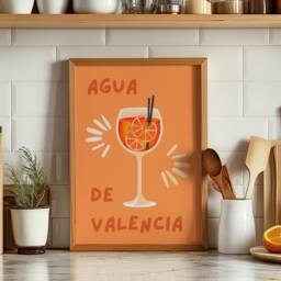 Agua De Valencia Wall Print, Spanish Boho Art, Aigua Art Print - thumbnail 1