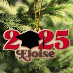 Personalized Graduation Christmas Ornament, Class Of 2025 Gift For Graduate, Keepsake, Grad, 2-Layered Wooden Ornament - thumbnail 1