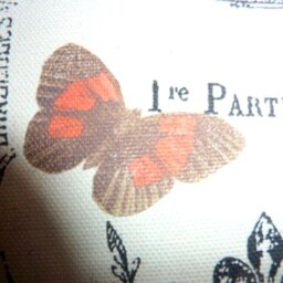 Paris Pillows, Premier Prints French Stamp Decorative Pillow With Red Butterfly - thumbnail 3