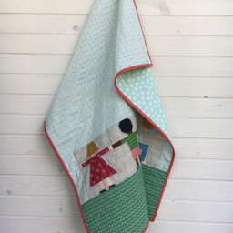 Made To Order Hand in Baby Quilt, Paper Pieced Stroller Blanket, Handmade Mini Quilt, Crib Wallhanging - thumbnail 3