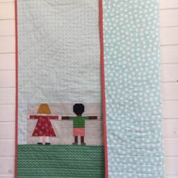 Made To Order Hand in Baby Quilt, Paper Pieced Stroller Blanket, Handmade Mini Quilt, Crib Wallhanging - thumbnail 4