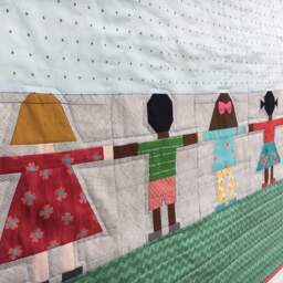 Made To Order Hand in Baby Quilt, Paper Pieced Stroller Blanket, Handmade Mini Quilt, Crib Wallhanging - thumbnail 2