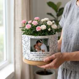 Personalized Planter Photo, Custom Picture Plant Pot, Mom Gift, Mother Photo Planter, Memory Gift For - thumbnail 2