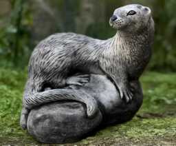 Concrete Otter Sculpture Stone Statue Outdoor Wild Animal Figurine Cement Wildlife Decoration Otter Lover Gift Garden - thumbnail 1