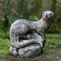 Concrete Otter Sculpture Stone Statue Outdoor Wild Animal Figurine Cement Wildlife Decoration Otter Lover Gift Garden - thumbnail 3