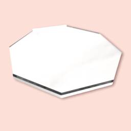 Octagon Shaped Mirrors With White Backing & Hooks, Bespoke Shapes Made, Engraving Services - thumbnail 3