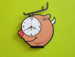 Cute Little Reindeer Cartoon - Wall Clock