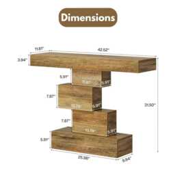 Narrow Farmhouse Console Table Rustic Wood Entryway Accent Stand - thumbnail 4