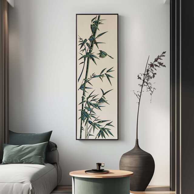 Bamboo Wood Wall Art, Bird & Floral Pattern, 3D Multilayer Laser Cut, Housewarming Gift - image 1