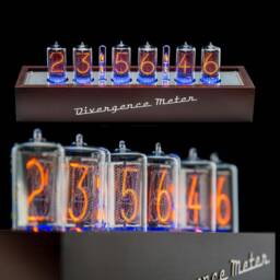 Nixie Tube Clock Z5660M in Wooden Case [Rgb, Usb, Musical] Divergence Meter For Boyfriend, Husband, Vintage, Glowing Clock, Gift, Steampunk - thumbnail 2