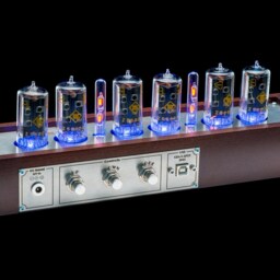 Nixie Tube Clock Z5660M in Wooden Case [Rgb, Usb, Musical] Divergence Meter For Boyfriend, Husband, Vintage, Glowing Clock, Gift, Steampunk - thumbnail 4
