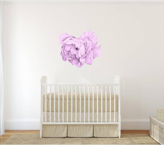 Purple Peony #17 Removable Fabric Wall Decal Individual Blooming Peonies Baby Girl Room Nursery Decor - Customize Your Own Sticker Set - image 1