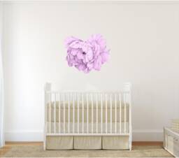 Purple Peony #17 Removable Fabric Wall Decal Individual Blooming Peonies Baby Girl Room Nursery Decor - Customize Your Own Sticker Set
