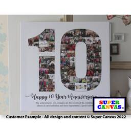 10Th Birthday 10 Year Tin Wedding Anniversary Framed Picture Photo Board Collage Canvas Print Son Daughter Husband Wife Mum Dad Gift - thumbnail 3