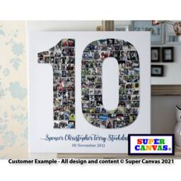 10Th Birthday 10 Year Tin Wedding Anniversary Framed Picture Photo Board Collage Canvas Print Son Daughter Husband Wife Mum Dad Gift - thumbnail 4