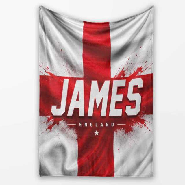 Personalised Name England Blanket Football Fan Gift Supporter Three Lions Sport Boys Cosy Bedroom Custom Decor Match Day UK - image 1