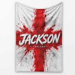 Personalised Name England Blanket Football Fan Gift Supporter Three Lions Sport Boys Cosy Bedroom Custom Decor Match Day UK - thumbnail 4