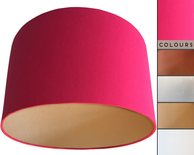 Pink Lampshade With Copper, Gold, Silver, Or White Lining - Playful & Chic Accent Lighting - image 1