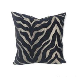 "Luxurious Tiger Print Cushion Covers - Designer Animal Pewter Chenille 16"", 18"", 22"", 24"" & 18"" X 12"", 20"" 14" - thumbnail 2