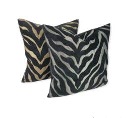 "Luxurious Tiger Print Cushion Covers - Designer Animal Pewter Chenille 16"", 18"", 22"", 24"" & 18"" X 12"", 20"" 14"