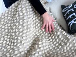 Handwoven Wool Throw Blanket Bohemian Bed Decor - 78x78