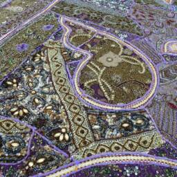 Vintage Elephant Tapestry Bohemian Patchwork Wall Hanging, Beaded Embroidery - 80x100 Inches - thumbnail 4