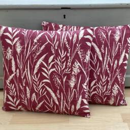 Wild Grasses Linen Botanical Rosewood Wine Country Home Accessories Throw Cushion Cover/Sham Pillowcase - thumbnail 3