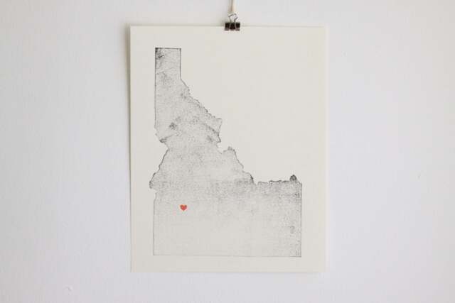 Idaho State Map Print/Art Wall Decor Mother's Day Gift Father's Home - image 1