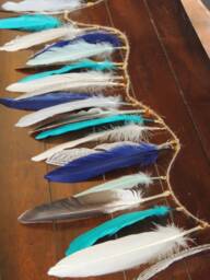 Feather Garland Boho Boys Nursery Decor Party Wild One Birthday Baby Boy Boho Nursery - thumbnail 1