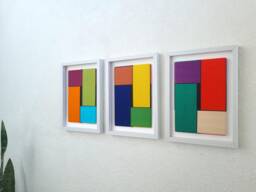 Vivaan Handmade Colorful Woven Textile Art - Set Of 3 - thumbnail 1