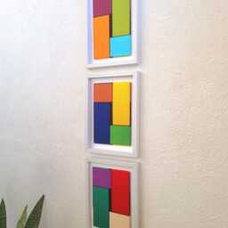 Vivaan Handmade Colorful Woven Textile Art - Set Of 3 - thumbnail 3