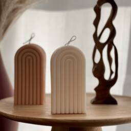 Arch Rainbow Soy Wax Candle Decorative Vegan Pillar Candle - thumbnail 1