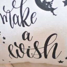Make A Wish Pillow Cover, Handmade, Hand Painted, Decorative Pillowcase, Home Decor, 40 X 40, 16 16, Natural Canvas, Nursery, Gift - thumbnail 4