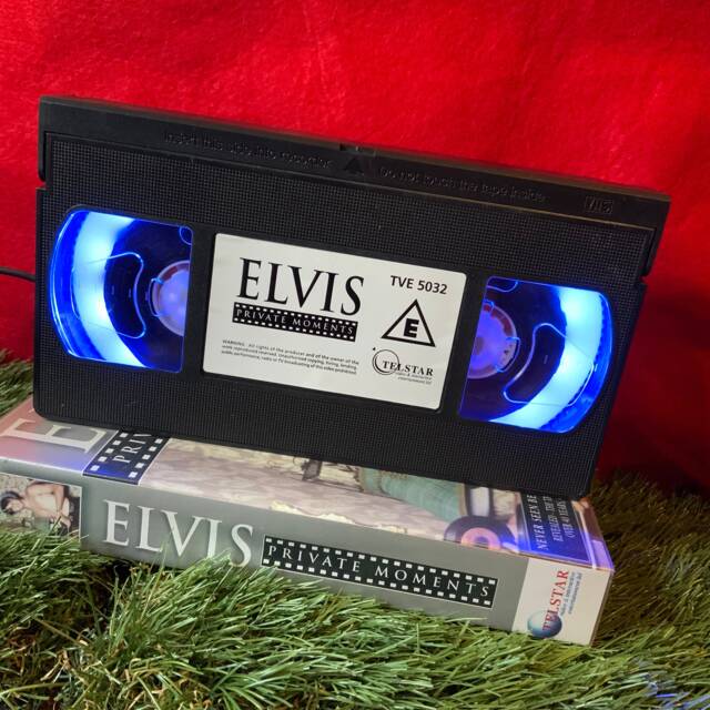 Retro Elvis Vhs Lamp Handmade Night Light, Man Cave Decor - image 1