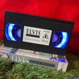 Retro Elvis Vhs Lamp Handmade Night Light, Man Cave Decor - thumbnail 1