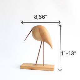 Carved Wooden Birds, Animal Figurines, Bookshelf Decor, Tall Large Sculpture - thumbnail 2