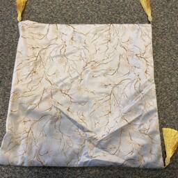 Velvet Blue Cherry Blossom Cushion Covers Golden Tassel Details - thumbnail 4